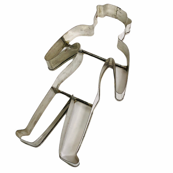 2 Primitive Soldered Gingerbread Man + Cowboy Shaped Cookie Cutters With Handle - Picture 4 of 12